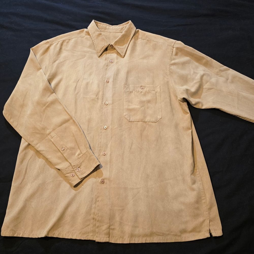 Tan Button-Up Shirt - Picture 1 of 3